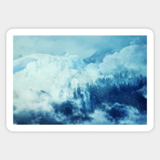 avalanche in mountains Sticker